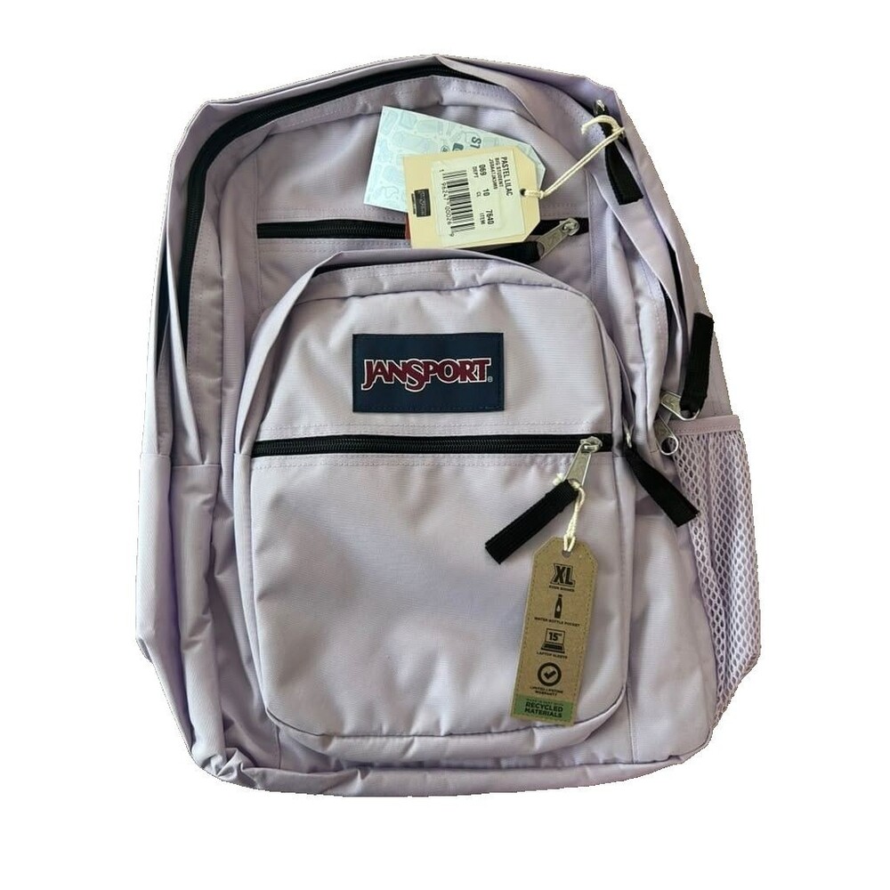 Jansport Backpack for School Work Vacation Laptop Pastel Lilac XL 15" New